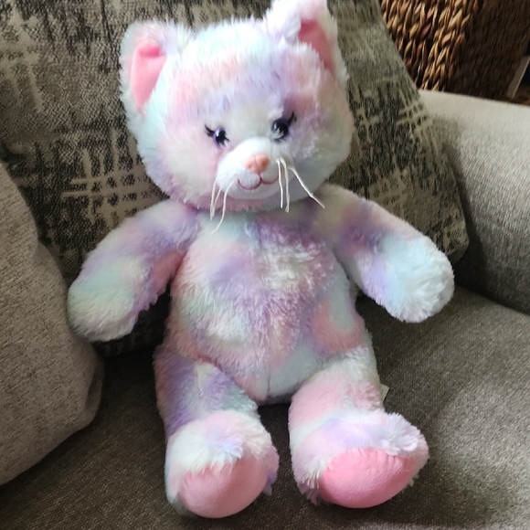 Build-A-Bear Cat Pink and Purple Stuffed Animal Plush - Picture 11 of 13